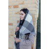 Велика чорна кашемірова хустка косинка в клітину CASHMERE